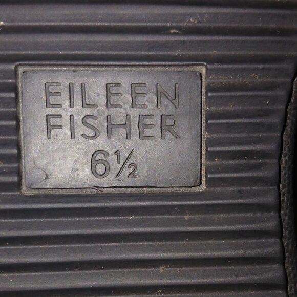 Eileen Fisher Black Leather Sneakers - Picture 3 of 5